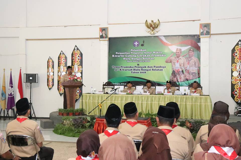 Pelantikan Pergantian Pengurus Antar Waktu Kwartir Cabang Gerakan Pramuka Hulu Sungai Selatan Masa Bakti 2015-2020