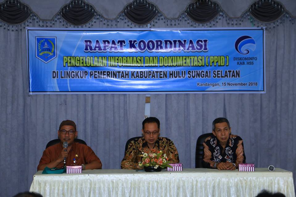 Dinas Komunikasi & Informatika Kabupaten Hulu Sungai Selatan (Diskominfo Kab.HSS) melaksanakan Rapat Koordinasi Pengelolaan Informasi dan Dokumentasi (PPID) di Lingkup Pemerintah Kabupaten Hulu Sungai Selatan