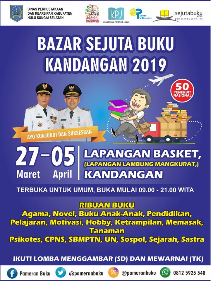 AYO DANGSANAK SABARATAAN KUNJUNGI DAN SUKSESKAN BAZAR SEJUTA BUKU KANDANGAN 2019!