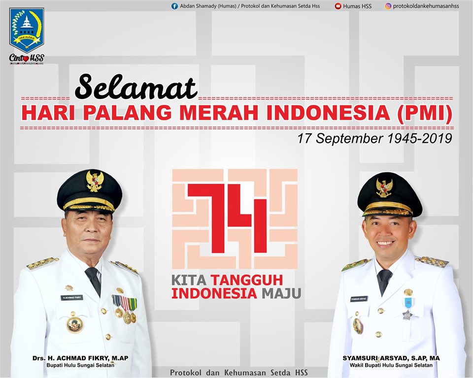 Selamat hari kemanusiaan, teruslah mengabdi untuk kejayaan Indonesia. Kita Tangguh, Indonesia Maju. Selamat Hari PMI ke 74 tahun 2019
