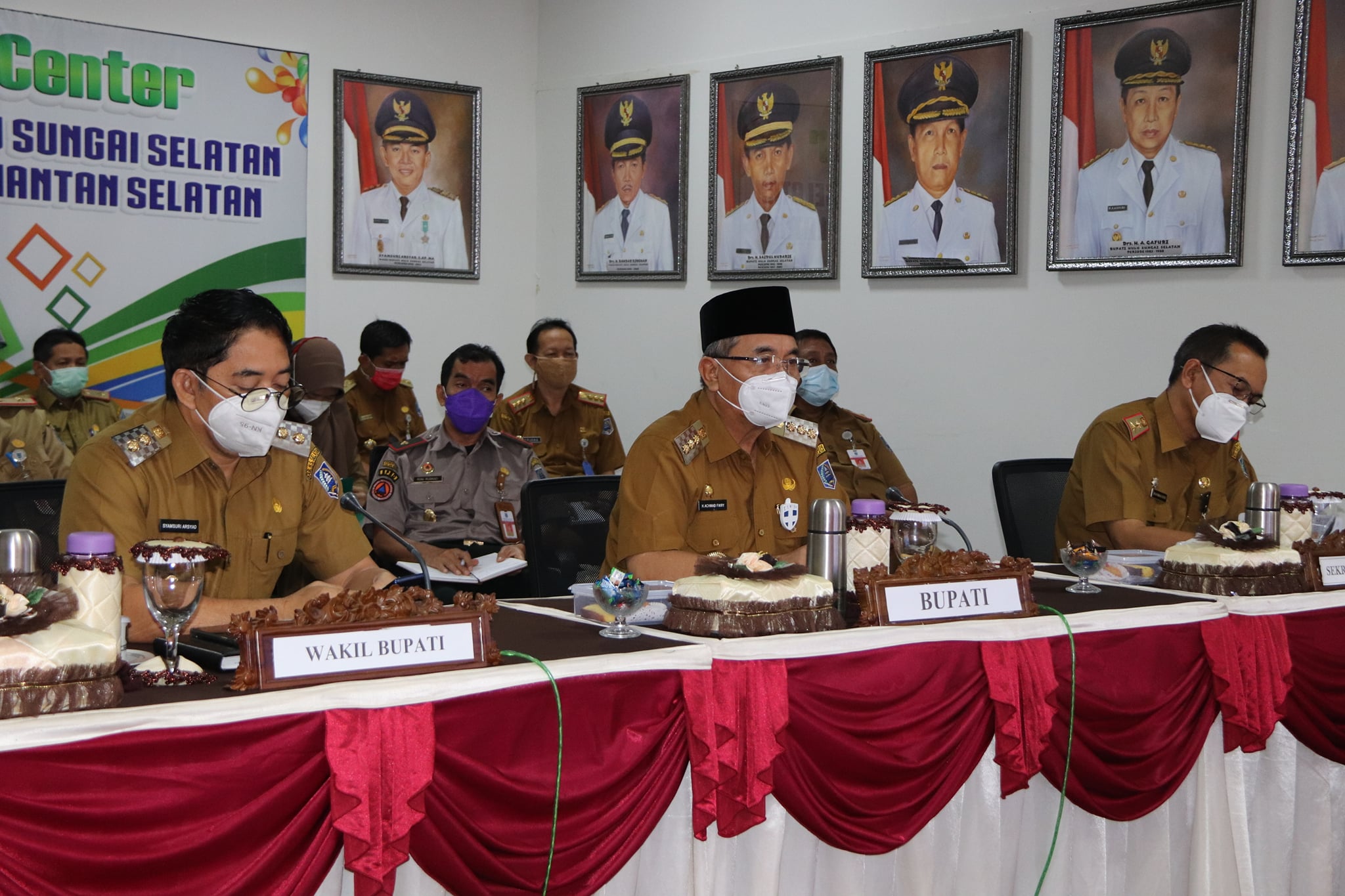 Bupati Hulu Sungai Selatan ikuti virtual meeting bersama BPK RI perwakilan Kalsel