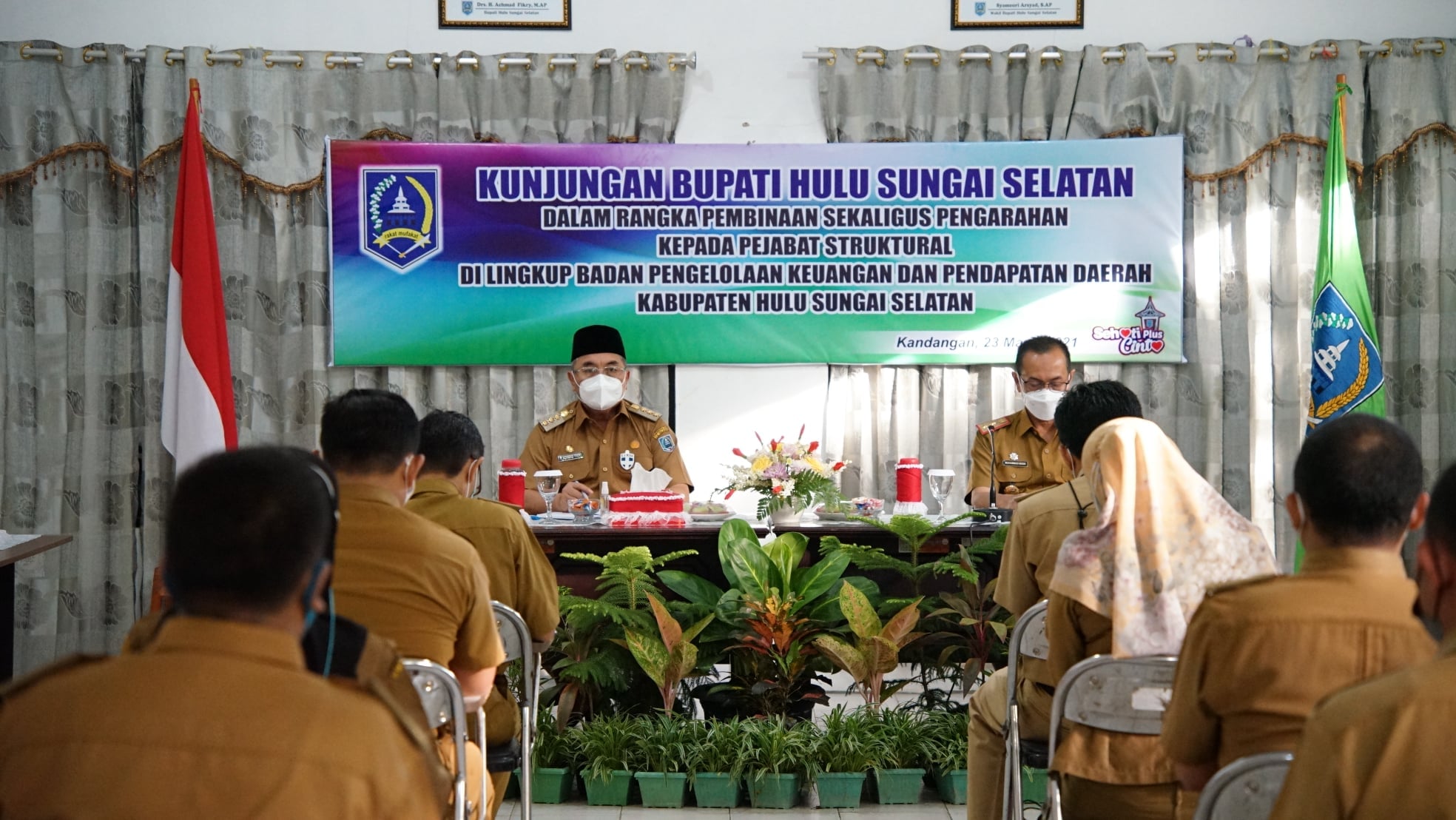 Bupati HSS Kunjungi Badan Pengelolaan Keuangan Pendapatan dan Aset Daerah (BPKPAD) Kab. HSS