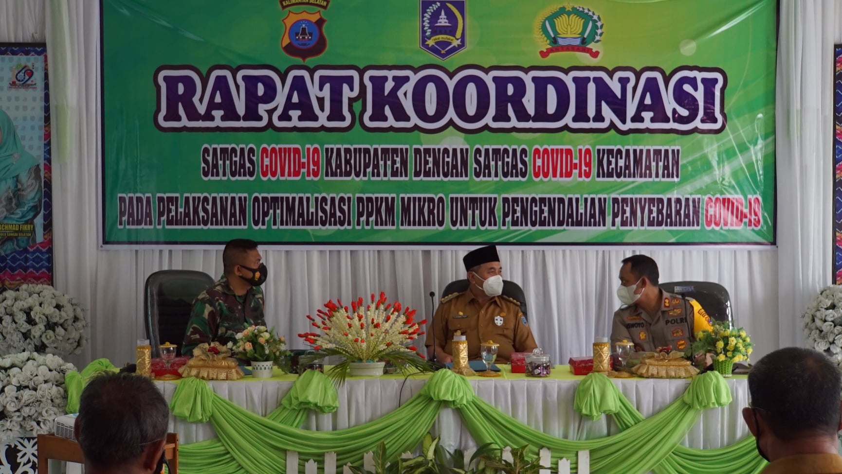 Bupati HSS Pimpin Langsung Rapat Koordinasi Bersama Antara Satgas Covid Kabupaten Serta Satgas Covid Kecamatan dan Desa di 3 Daha