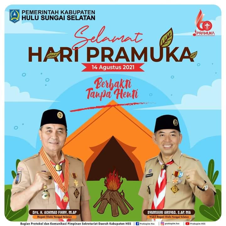 Satyaku Kudarmakan, Darmaku Kubaktikan. Selamat Hari Pramuka 14 Agustus 2021 yang ke-60. Tetaplah jadi pandu Indonesia tercinta .. “Berbakti tanpa henti !”