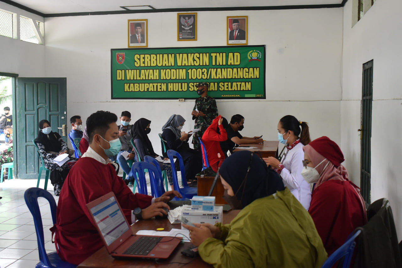 Serbuan Vaksin Kodim 1003/HSS Di Sambut Antusias Warga