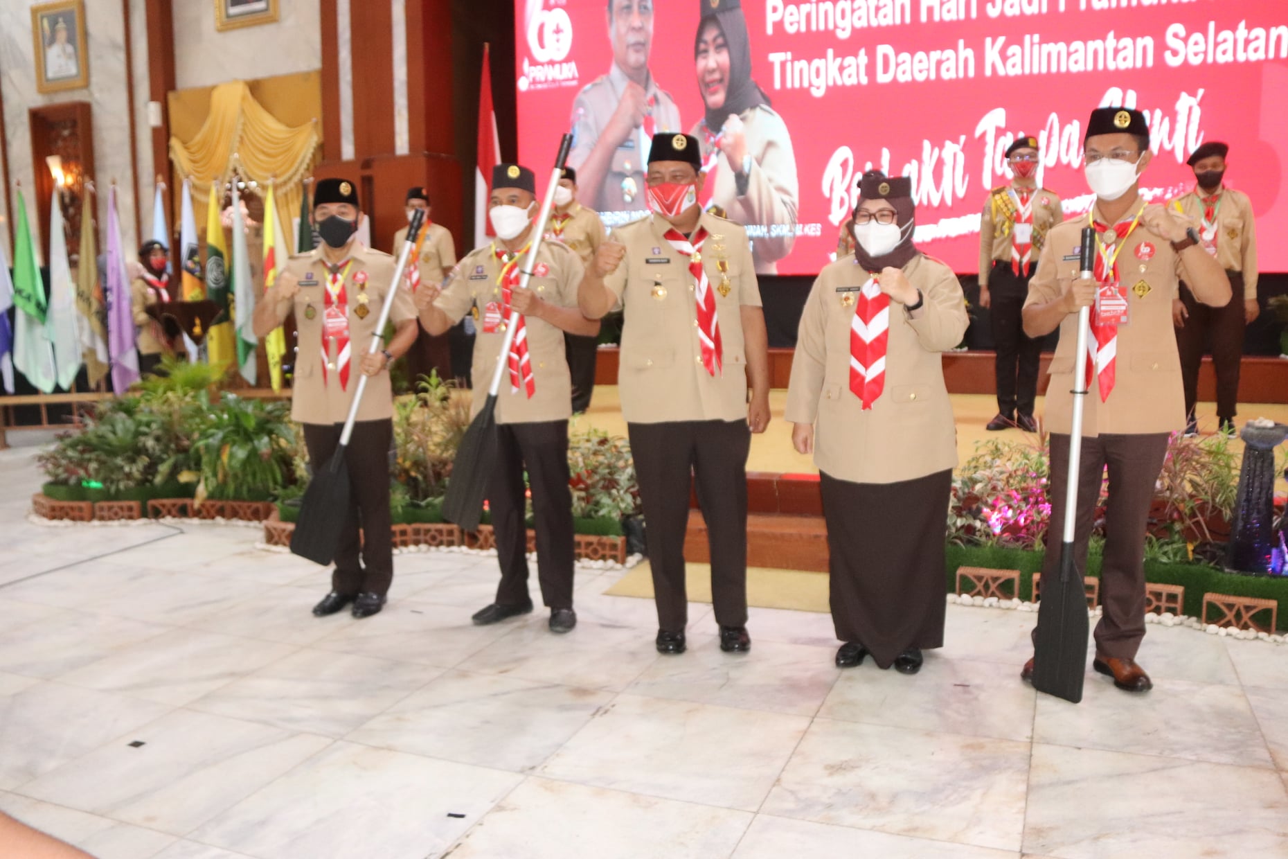 WABUP SYAMSURI ARSYAD IKUTI PERINGATAN HARI PRAMUKA KE-60 TAHUN 2021 GERAKAN PRAMUKA KWARDA KALSEL