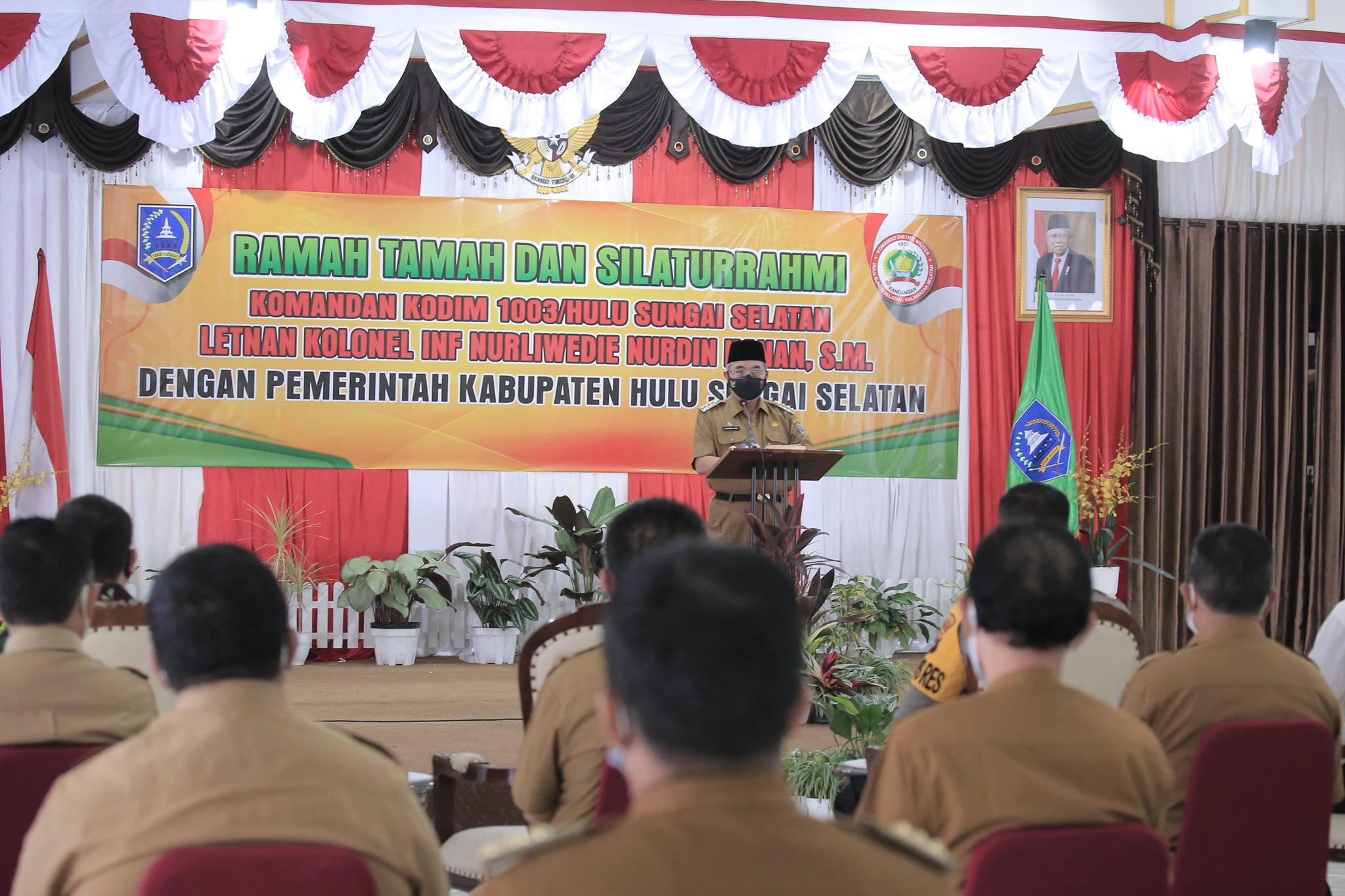 Pemerintah Daerah Kabupaten Hulu Sungai Selatan (HSS) menggelar acara ramah tamah dan silaturrahmi dengan Komandan Kodim 1003/Hulu Sungai Selatan