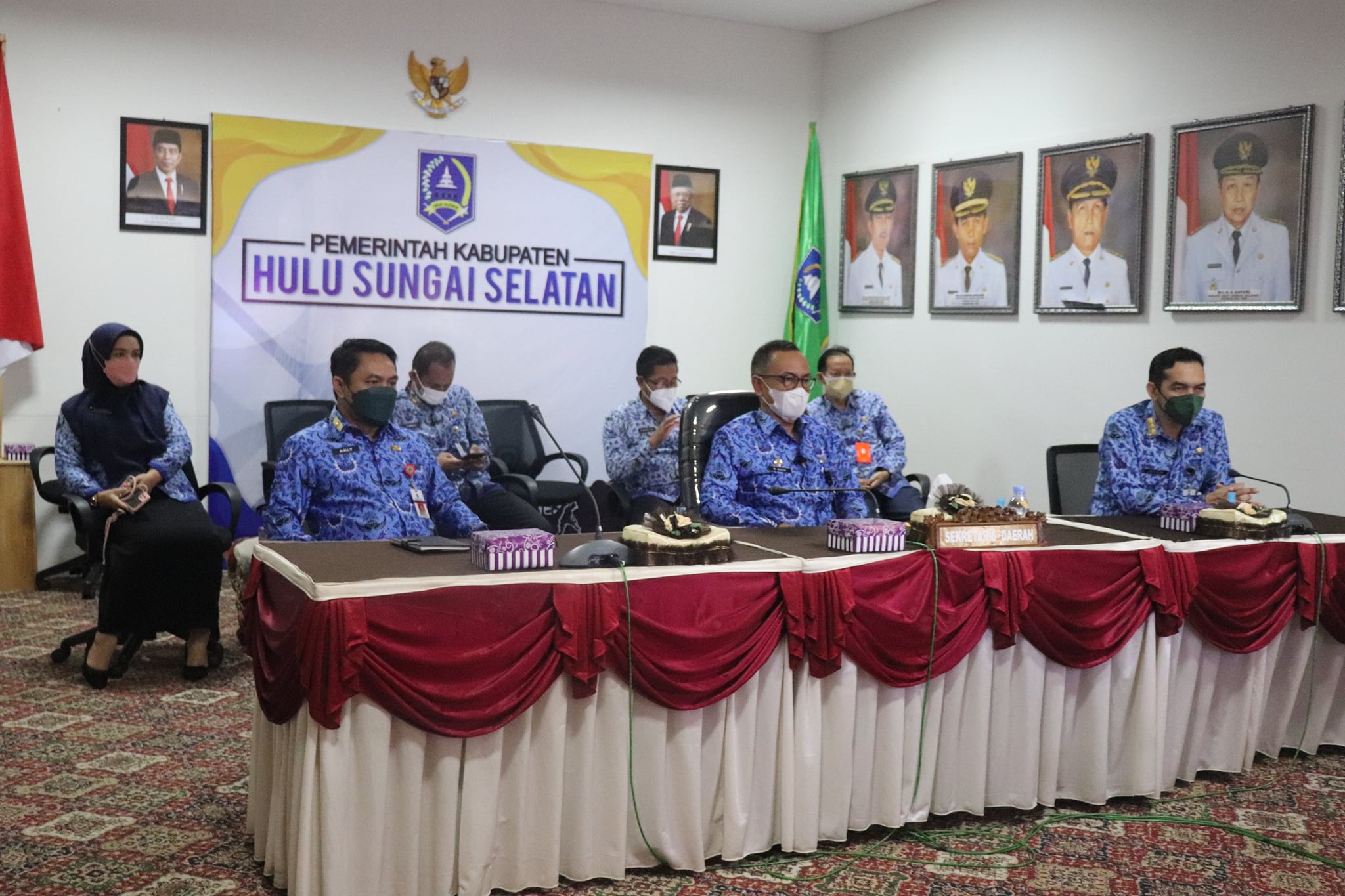 Pemkab HSS Ikuti Rakorpusda Pengendalian Inflasi Tahun 2021 Secara Virtual