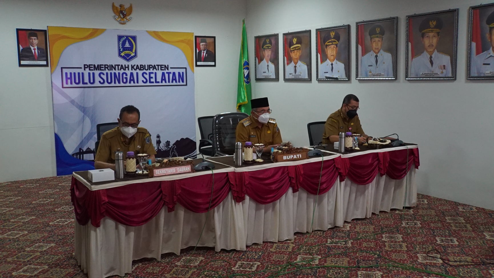 Bupati Ikuti Secara Virtual Penyerahan DIPA dan Buku Daftar Alokasi Transfer ke Daerah dan Dana Desa Tahun 2022
