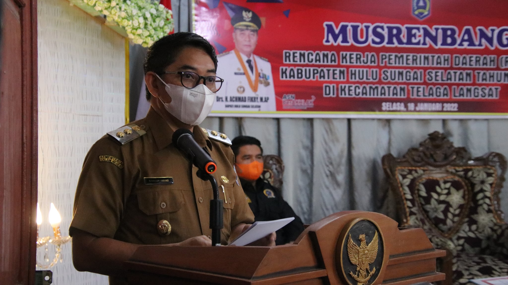 Wakil Bupati Hulu Sungai Selatan membuka Musyawarah Perencanaan Pembangunan Rencana Kerja Pembangunan Daerah (RKPD) Kabupaten Hulu Sungai Selatan (HSS) tahun 2023 tingkat Kecamatan Telaga Langsat
