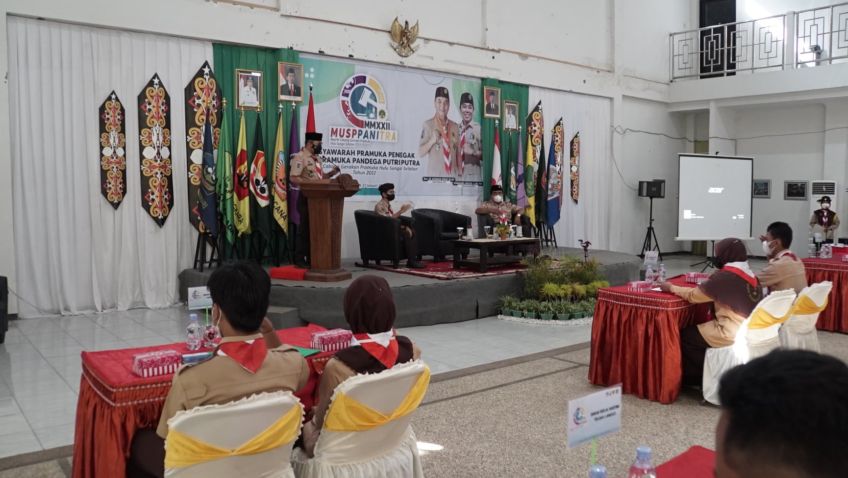 Wakil Bupati Hulu Sungai Selatan membuka sekaligus berikan arahan pada kegiatan Musyawarah Pramuka Penegak Dan Pandega Putri Putra (Musppanitera) tahun 2022