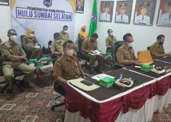 Pemkab HSS Ikuti Rakor Daring Antar Pemangku Kepentingan Bersama Kemendagri