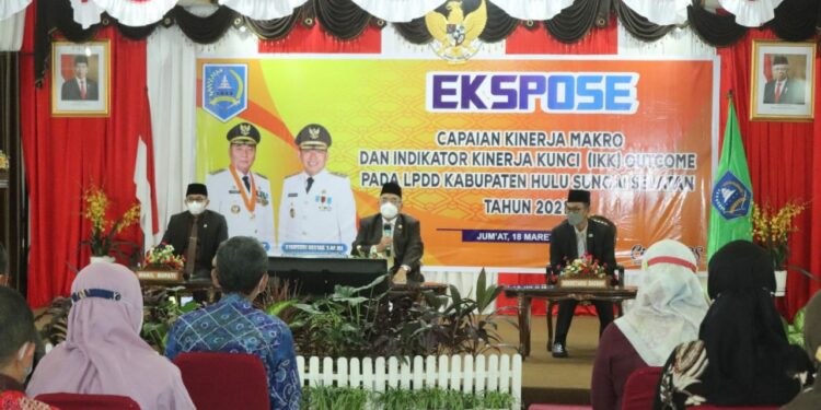 Ekspose Capaian Kinerja Makro dan Indikator Kinerja Kunci Outcome pada LPPD (Laporan Penyelenggaraan Pemerintahan Daerah) Kabupaten Hulu Sungai Selatan (HSS) Tahun 2021