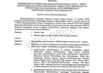 INSTRUKSI BUPATI HULU SUNGAI SELATAN NOMOR 6 TAHUN 2022