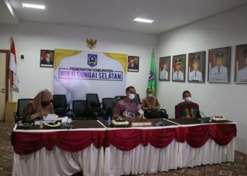Sekda Kab. HSS Ikuti Vidcon Hasil Survei Serologi