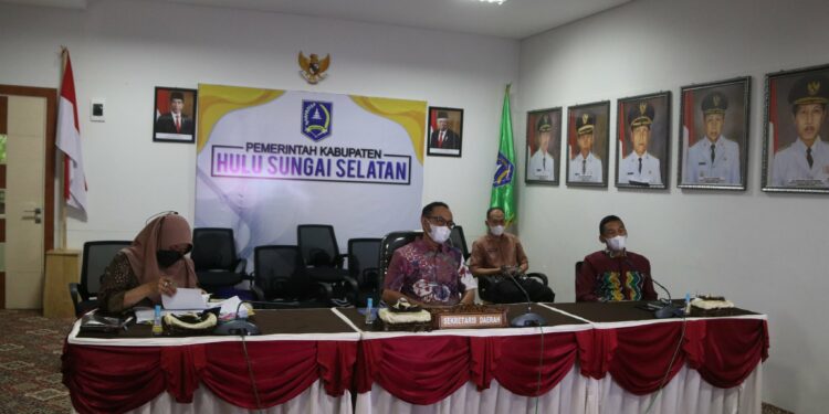 Sekda Kab. HSS Ikuti Vidcon Hasil Survei Serologi