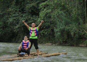 WISATA BAMBOO RAFTING, KULINER DAN KEINDAHAN ALAM LOKSADO, BIKIN KAGUM TIM SETMILPRES BESERTA ROMBONGAN