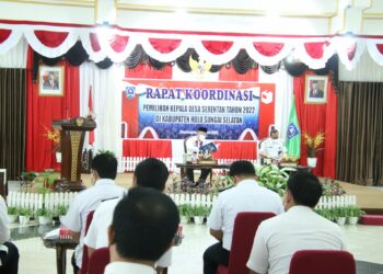 Bupati Hulu Sungai Selatan memimpin Rapat Koordinasi pemantapan Pemilihan Kepala Desa (Pilkades) serentak di 1029 desa pada 2 Juni 2022 mendatang