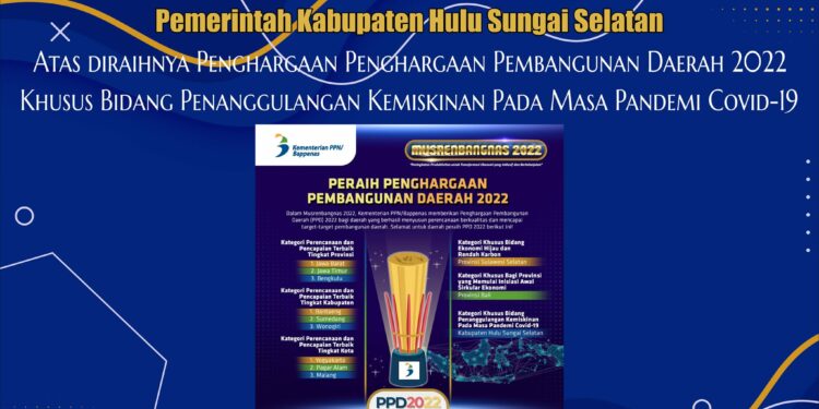 Alhamdulillah .. Pemerintah Kabupaten Hulu Sungai Selatan raih penghargaan di ajang Penghargaan Pembangunan Daerah 2022