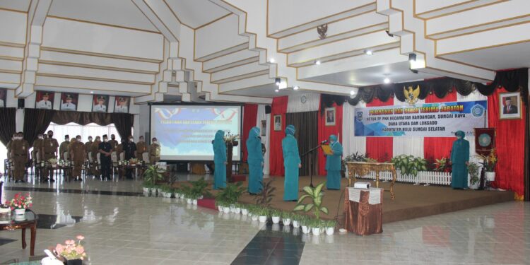 TP. PKK KAB. HSS GELAR PELANTIKAN DAN SERAH TERIMA JABATAN KETUA TP. PKK KECAMATAN