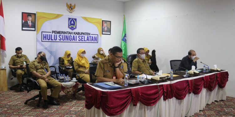 Rapat Koordinasi Pengendalian Inflasi Daerah oleh Kemendagri RI Secara Virtual Di Media Center Setda Kab. HSS.