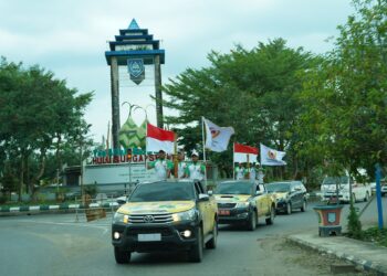 Akhirnya Rombongan Kirab Api Obor Porprov XI Kalimantan Selatan Tahun 2022 Tiba Di Kabupaten Hulu Sungai Selatan