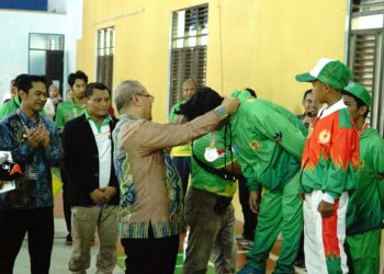 Kontingen Kabupaten Hulu Sungai Selatan Meraih 4 Medali Emas Pada Porprov XI Kalsel Dari Cabang Olahraga (Babor) Senam.