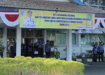 PJ BUPATI HERMANSYAH PIMPIN APEL KESADARAN NASIONAL UNTUK PERTAMA KALINYA