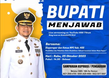 BUPATI MENJAWAB BERSAMA DISPORAPAR KAB. HSS DENGAN TEMA “PENDIDIKAN DAN PELATIHAN ATLET DISABLITIS : SEBUAH INVESTASI DALAM MASA DEPAN”