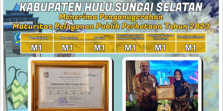 HADIRI DISEMINASI PERATURAN PEMERINTAH (PP) TENTANG PERKOTAAN, HSS TERIMA SERTIFIKAT MATURASI PERKOTAAN KOTA CERDAS PRATAMA/PERUNGGU