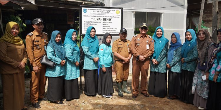 DUKUNG PENANGANAN INFLASI, STUNTING, DAN KEMISKINAN EKSTRIM, PJ. KETUA TP. PKK KAB. HSS TURUT SERAHKAN BANTUAN PEKARANGAN PANGAN LESTARI