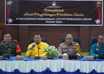 PJ. BUPATI HSS BERSAMA FORKOPIMDA MONITORING RAPAT PLENO KECAMATAN KANDANGAN