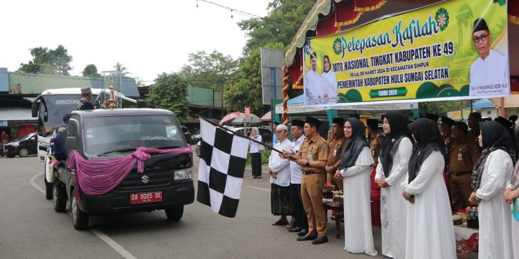 PELEPASAN KAFILAH MTQ NASIONAL TINGKAT KAB. HSS KE 49