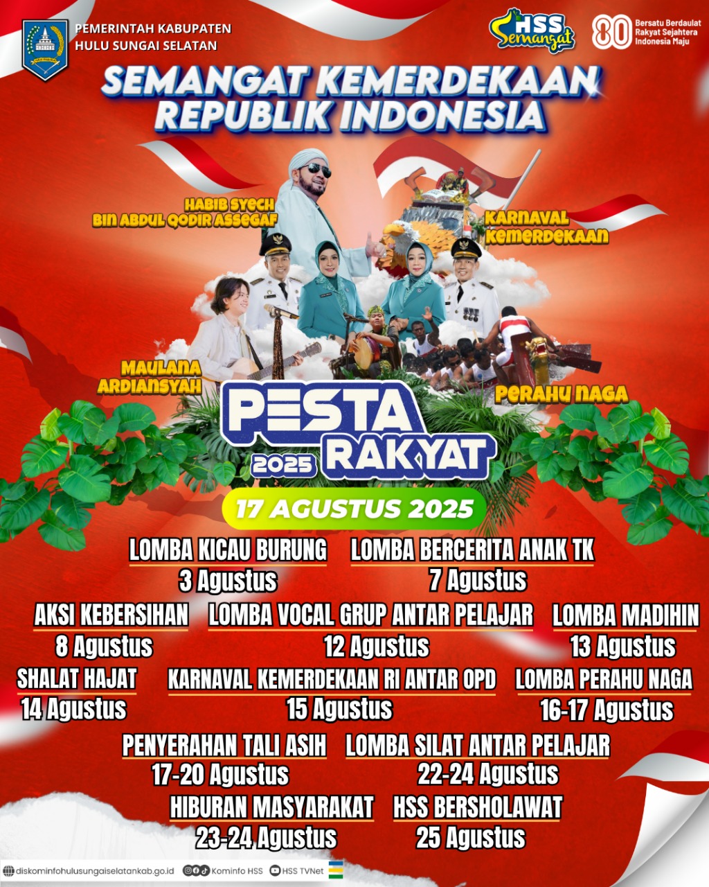 MERIAHKAN HUT KE-80 RI, KABUPATEN HSS GELAR PESTA RAKYAT DENGAN BERAGAM KEGIATAN