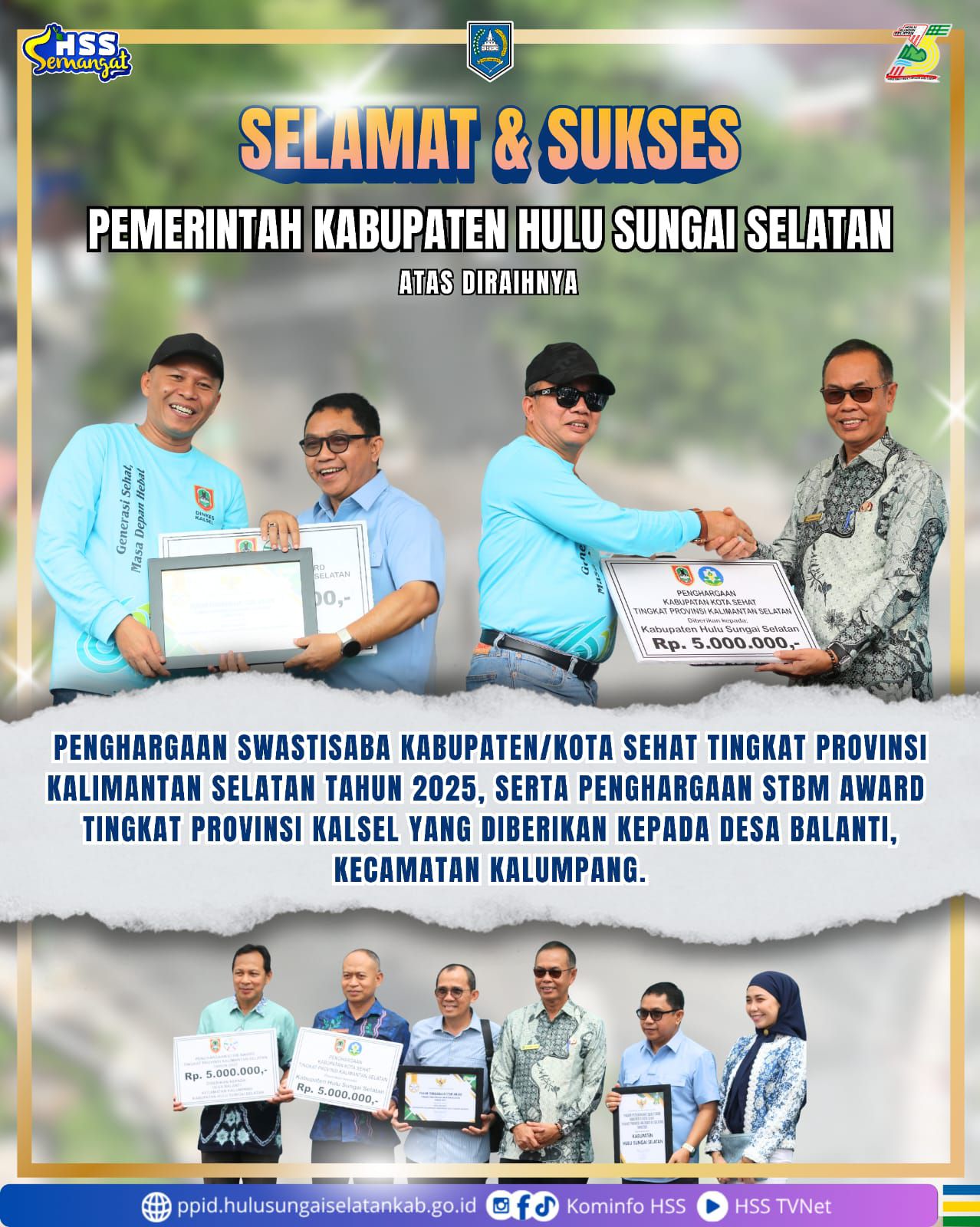 PEMERINTAH KABUPATEN HULU SUNGAI SELATAN KEMBALI UKIR PRESTASI DI PERINGATAN HKN KE-61 TINGKAT PROVINSI KALSEL