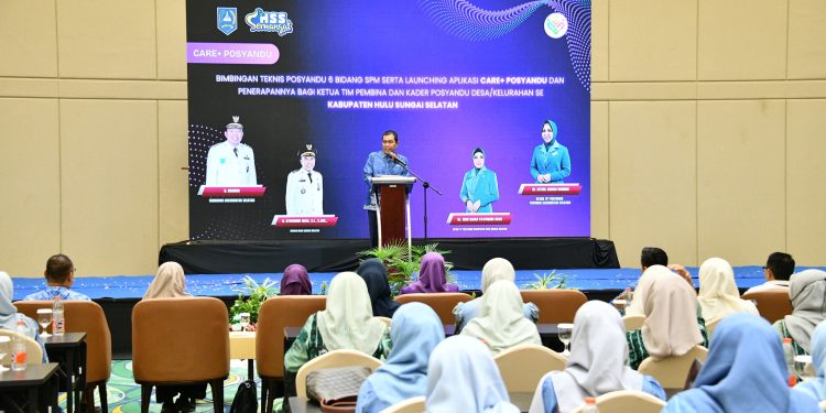 BUPATI HSS BUKA BIMTEK KADER POSYANDU DAN LUNCURKAN APLIKASI CARE+ POSYANDU 2026