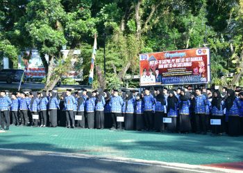 APEL KESADARAN APRIL PERKUAT SEMANGAT PENGABDIAN, WABUP HSS PIMPIN PERINGATAN HUT SATPOL PP, DAMKAR, DAN SATLINMAS