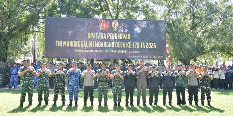TMMD KE-128 RESMI DITUTUP, SINERGI TNI DAN PEMKAB HSS DORONG PEMERATAAN PEMBANGUNAN DESA