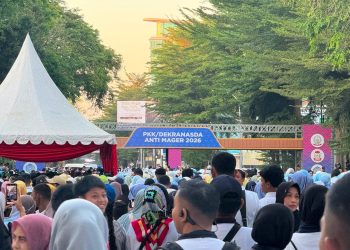 SEMARAK HKG PKK NASIONAL KE-54, TP PKK HULU SUNGAI SELATAN TUNJUKKAN KEKOMPAKAN DALAM JALAN SEHAT ANTI MAGER