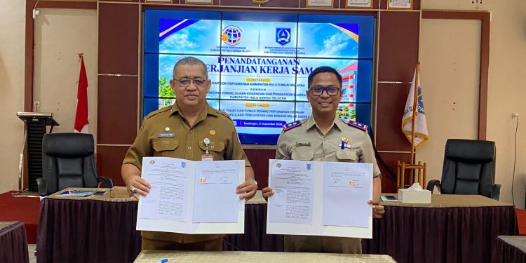 PERKUAT SINERGI PENGELOLAAN PERTANAHAN, PENDAPATAN DAERAH DAN BARANG MILIK DAERAH, KANTOR PERTANAHAN HSS DAN BPKPD HSS TANDATANGANI PKS